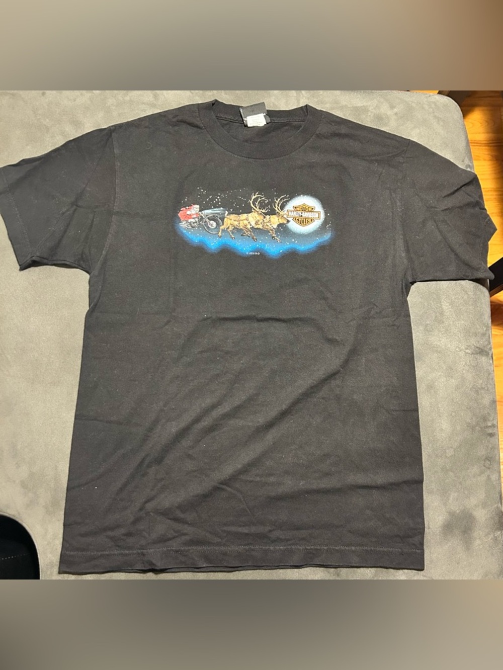 Harley Davidson Orlando Florida T-Shirt Medium Black Christmas Santa Motorcycle